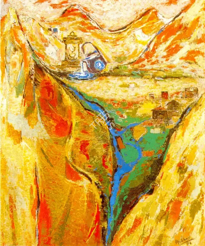 Hebbar, K.K. (Artist). Kaveri. Oil on canvas, 1976 | Painting | FineArts | 00373517
