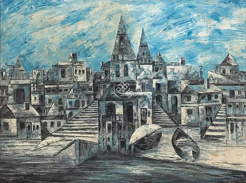 Ramkumar (Artist). Benaras Series. Oil on canvas, 1996 | Painting | FineArts | 00416376