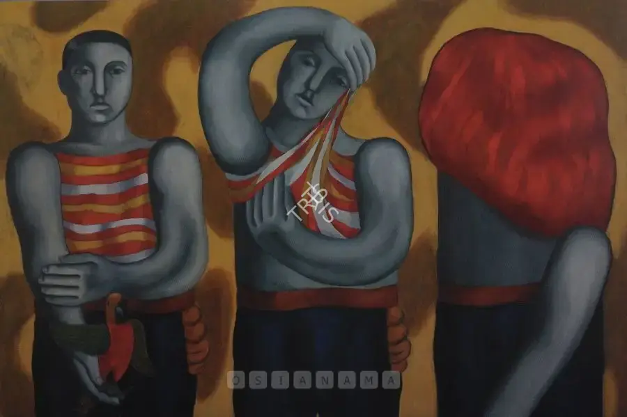 Patwardhan, Sudhir (Artist). Thinking Of Leger. Oil on canvas, 1975 | Painting | FineArts | 00575017
