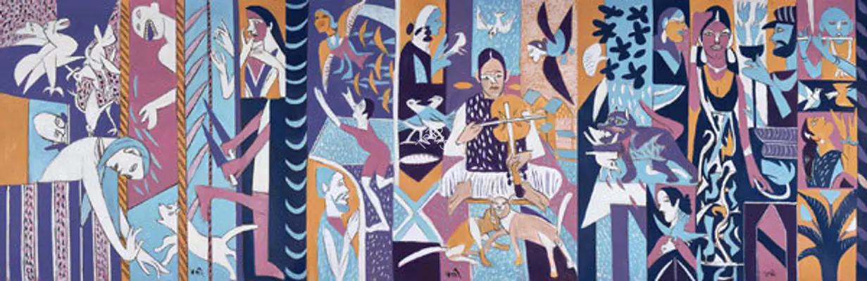 Subramanyan, K.G. (Artist). Black Grey White. Acrylic and oil on canvas, 2014 | Painting | FineArts | 00641739