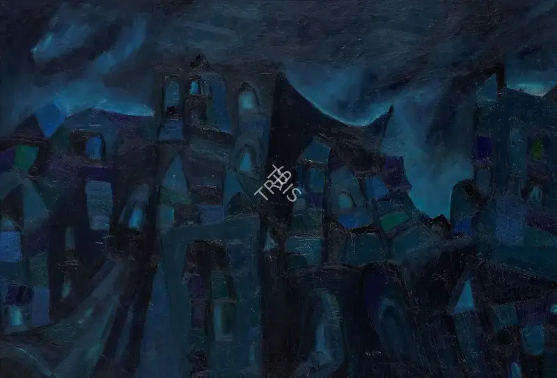 Sundaram, Vivan (Artist). Untitled (A Winter Night). Oil on canvas, 1963 | Painting | FineArts | 00604474