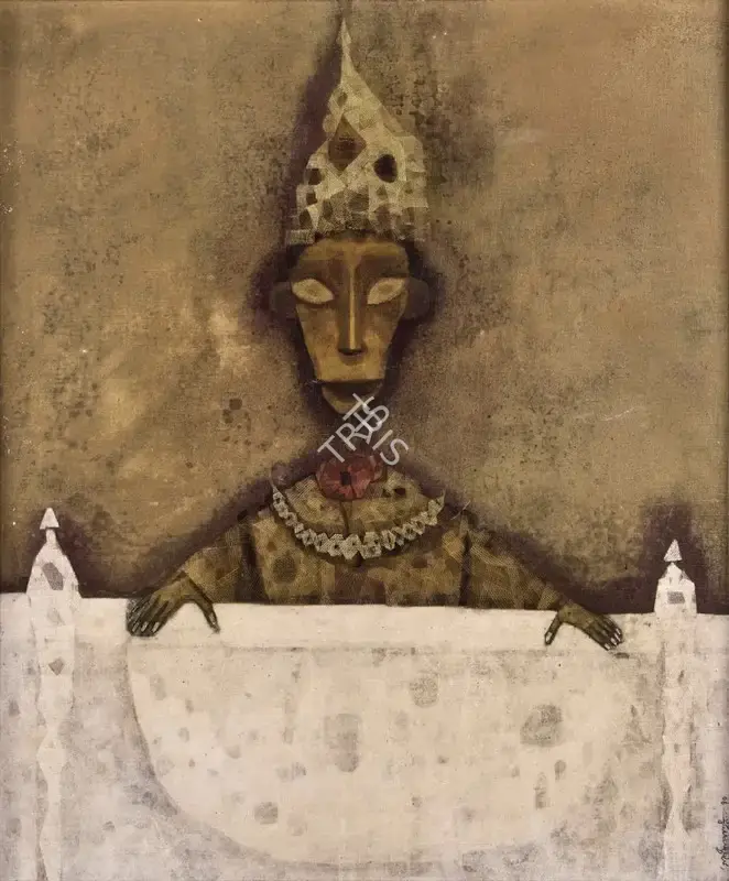 Pyne, Ganesh (Artist). Untitled. Tempera on canvas laid on card, 1970 | Painting | EconomicsArt | 00869636