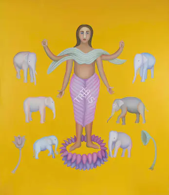 Bawa, Manjit (Artist). Untitled (Gaja Lakshmi). Oil on canvas, 2004 | Painting | FineArts | 00645706