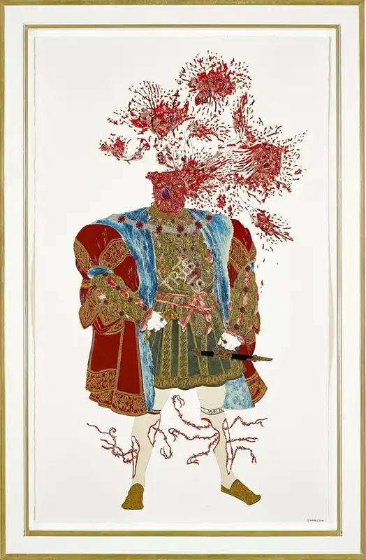 Shaw, Raqib (Artist). Henry VIII. Acrylic, glitter, enamel, rhinestones & mixed media on paper, 2006 | Painting | FineArts | 00416240
