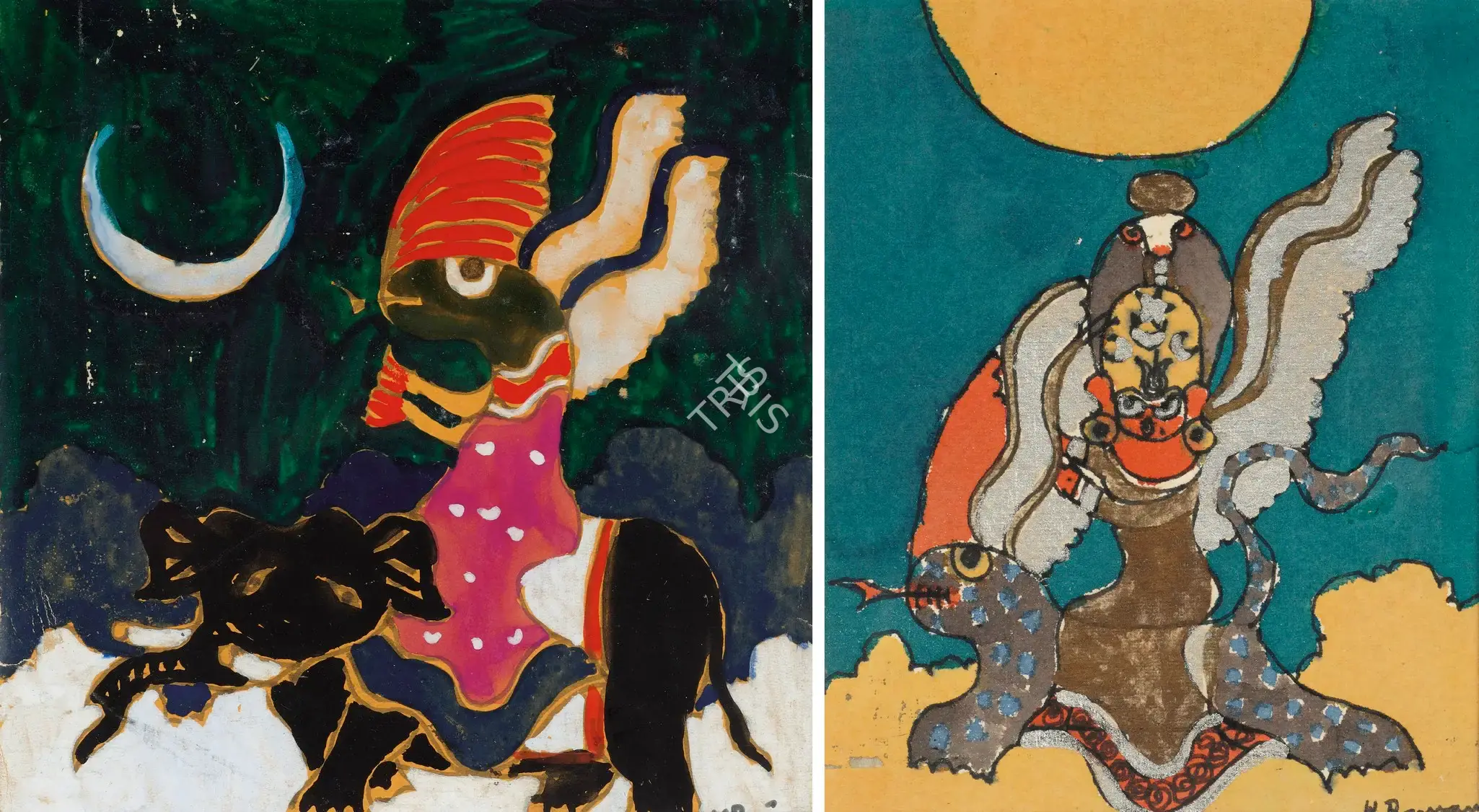 Ramanujam, K. (Artist). Untitled. Acrylic on paper pasted on cardboard, 1972 | Painting | FineArts | 00561071