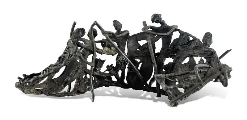 Mukherjee, Meera (Artist). Untitled (The Storm). Bronze, c.1980s | Sculpture | FineArts | 00641843