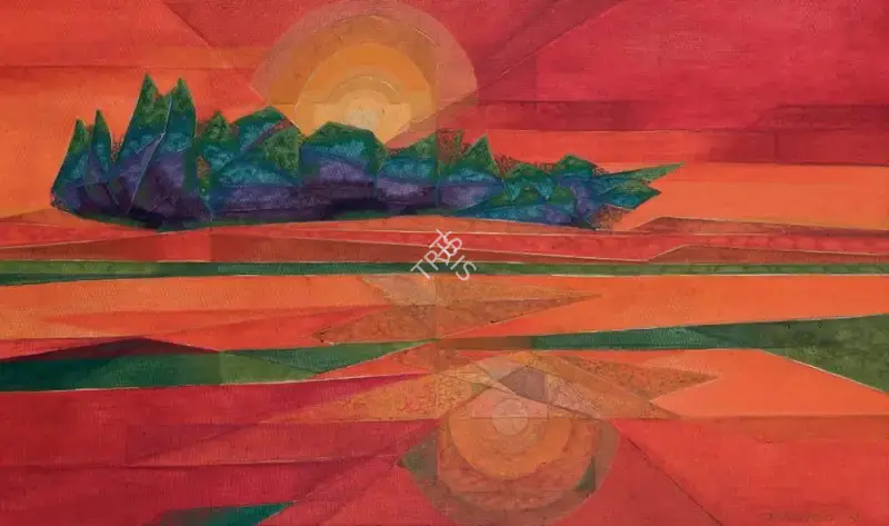 Sabavala, Jehangir (Artist). The Casuarina Line II. Oil on canvas, 2002 | Painting | FineArts | 00333328