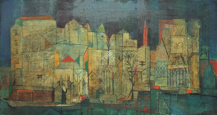 Bakre, S.K. (Artist). Venetian Cityscape. Oil on canvas, 1964 | Painting | FineArts | 0022611