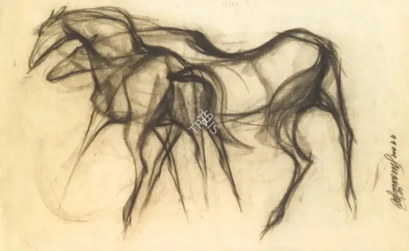 Das, Sunil (Artist). Untitled. Charcoal on paper, 1960 | Drawing  | 00880664