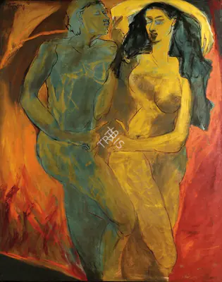 Das, Jatin (Artist). In Their Own Rhythm. Oil on canvas, 1993 | Painting | FineArts | 00574579