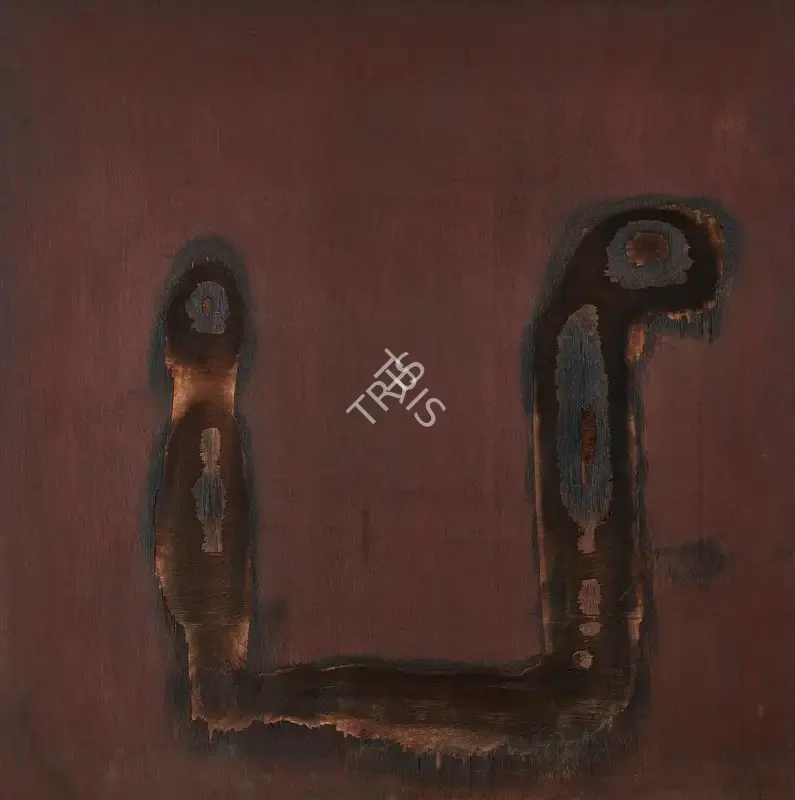 Patel, Jeram (Artist). Journey into the Past. Enamel and blowtorch on wood, 1962-1963 | Painting | FineArts | 00353683