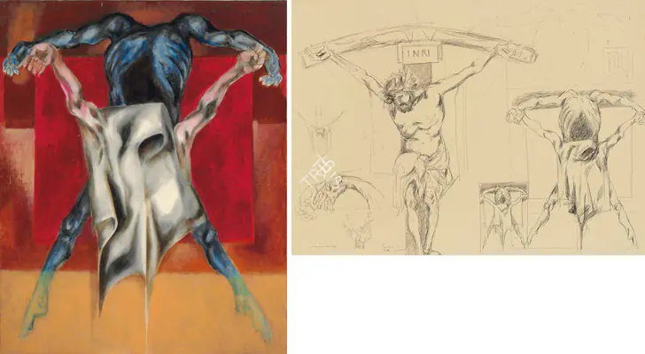 Ramachandran, A. (Artist). Untitled (Crucifixion). Oil in canvas, 1967 | Painting | FineArts | 0022505