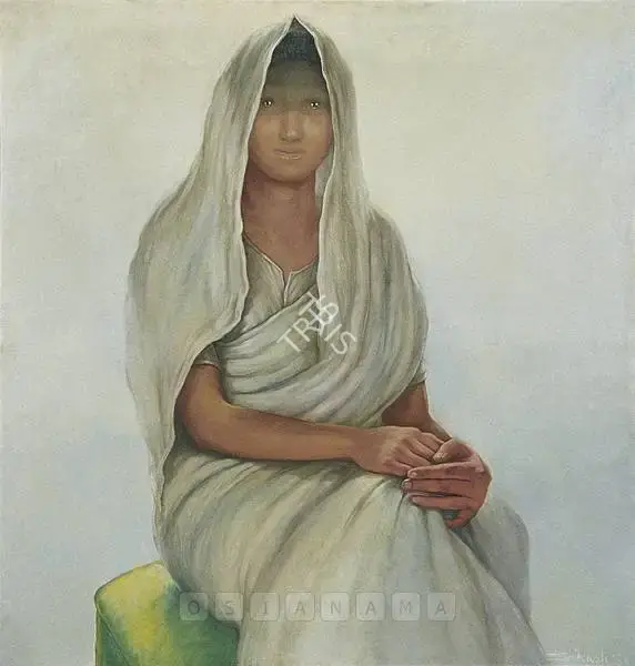 Bhattacharjee, Bikash (Artist). Boy From Simla. Oil on canvas, 1982 | Painting  | 00881132