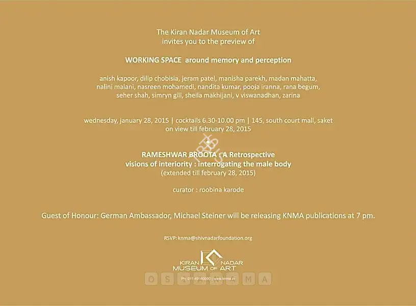 Broota, Rameshwar (Artist). Rameshwar Broota -  A Retrospective. New Delhi: Kiran Nadar Museum of Art, 2015 | Solo Exhibition Invitation | FineArts | 00858941