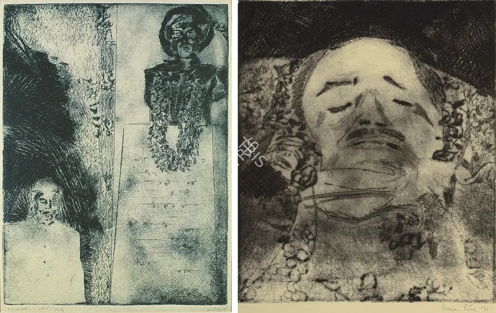 Patel, Gieve (Artist). Lost Monument. Etching on paper, 1971 | Graphic Art | FineArts | 0022621