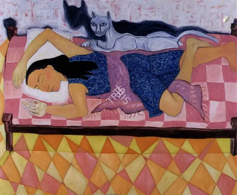 Rodwittiya, Rekha (Artist). The Wait Before Dawn. Oil on canvas, 1989 | Painting | FineArts | 00371787