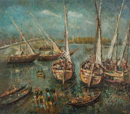 Bendre, N.S. (Artist). Versova. Oil on canvas, 1950 | Painting | FineArts | 00336055