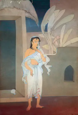 Majumdar, Kshitindranath (Artist). Chaitanya Leaving Home. Watercolour and Wash on paper, early 1960s | Painting  | 00880815