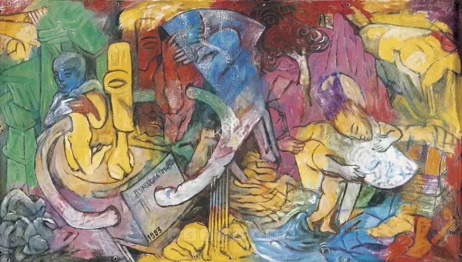 Thozhur, Vasudha (Artist). Untitled. Oil on canvas, 1993 | Painting | FineArts | 00597885