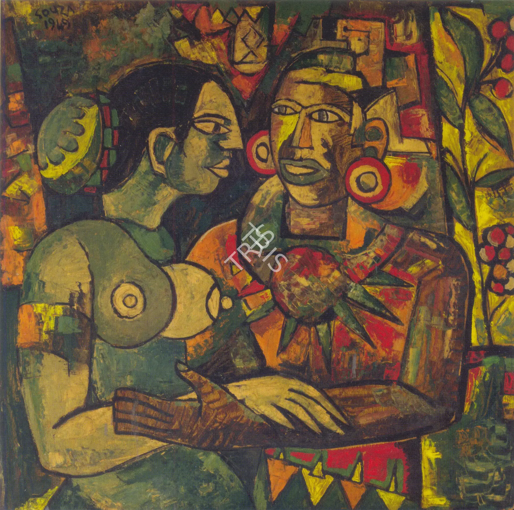 Souza, F.N. (Artist). Lovers. Oil on board, 1949 | Painting | FineArts | 00599637
