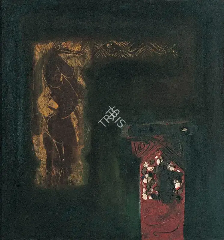 Swaminathan, J. (Artist). The Sign & The Altar. Oil and mixed media on canvas, c.1964 | Painting | FineArts | 00371635