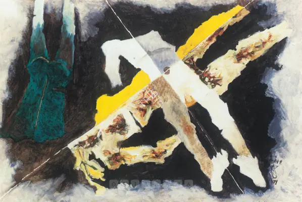 Husain, M.F. (Artist). Bodies Drift. Oil on canvas, 1971 | Painting | FineArts | 00598510