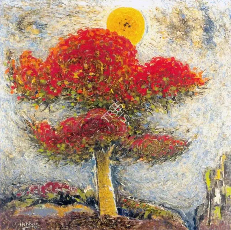 Hebbar, K.K. (Artist). Gulmohar Tree. Oil on canvas, 1962 | Painting | FineArts | 00374247