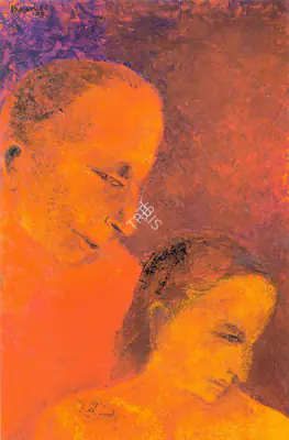 Padamsee, Akbar (Artist). Lovers III. Oil on canvas, 1998 | Painting | FineArts | 00372133