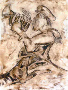 Khanna, Krishen (Artist). Ramlal Bandwalla With Moti, 2004 | Painting
