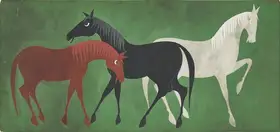Raval, Rasik D. (Artist). Horses, n.d. | Painting