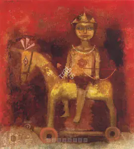 Pyne, Ganesh (Artist). Untitled (Rider On The Threshold), 1968 | Painting