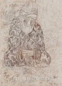 Khanna, Krishen (Artist). Maulana, n.d. | Drawing