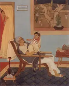 Sarkar, Narendra Chandra De (Artist). Grand Father, n.d. | Painting