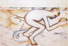 Khakhar, Bhupen P. (Artist). Birth of Crocodile, 2000 | Painting
