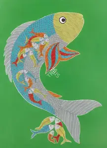 Shyam, Venkat (Artist). Untitled (Gond Fish), 2018 | Painting
