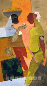 Husain, M.F. (Artist). Untitled (Two Women), n.d. | Painting