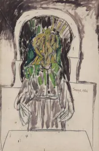 Souza, F.N. (Artist). Untitled (Preist at Altar), 1966 | Painting