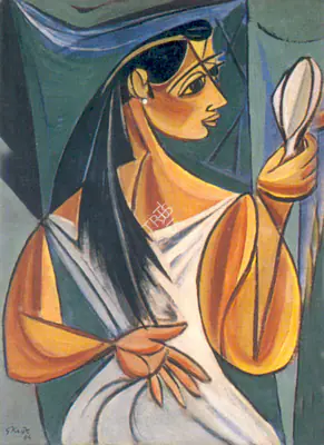 Keyt, George (Artist). Girl with Mirror, 1946 | Painting