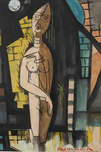 Sen, Sunil Madhav (Artist). Untitled (Standing Nude), n.d. | Painting