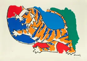 Husain, M.F. (Artist). Untitled (Tiger), n.d. | Graphic Art