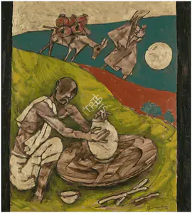 Husain, M.F. (Artist). Untitled (Kumbhar), c.1990 | Painting