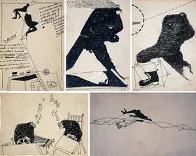 Broota, Rameshwar (Artist). Ape Series, 1972-1974 | Drawing