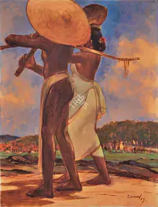 Abedin, Zainul (Artist). Untitled (Couple), 1963 | Painting