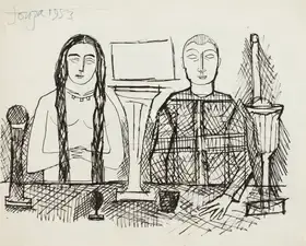 Souza, F.N. (Artist). Untitled (Study for Mystic Repast), 1953 | Drawing