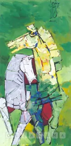 Husain, M.F. (Artist). Horses, n.d. | Painting