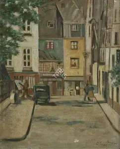 Kar, Chintamoni (Artist). Paris Street, 1951 | Painting