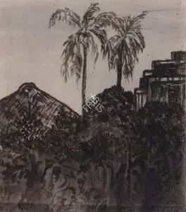 Tagore, Abanindranath (Artist). Roof Tops, n.d. | Painting
