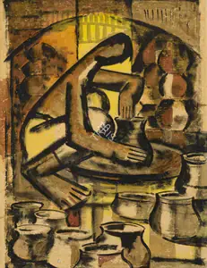 Hassan, Qamarul (Artist). Untitled (Potter), n.d. | Painting