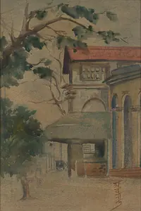 Tagore, Abanindranath (Artist). A Zamindar's House, n.d. | Painting