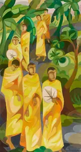 Senanayake, Senaka (Artist). Buddhist Monks, 1983 | Painting
